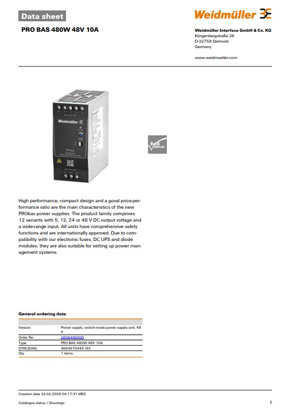 Product Datasheet